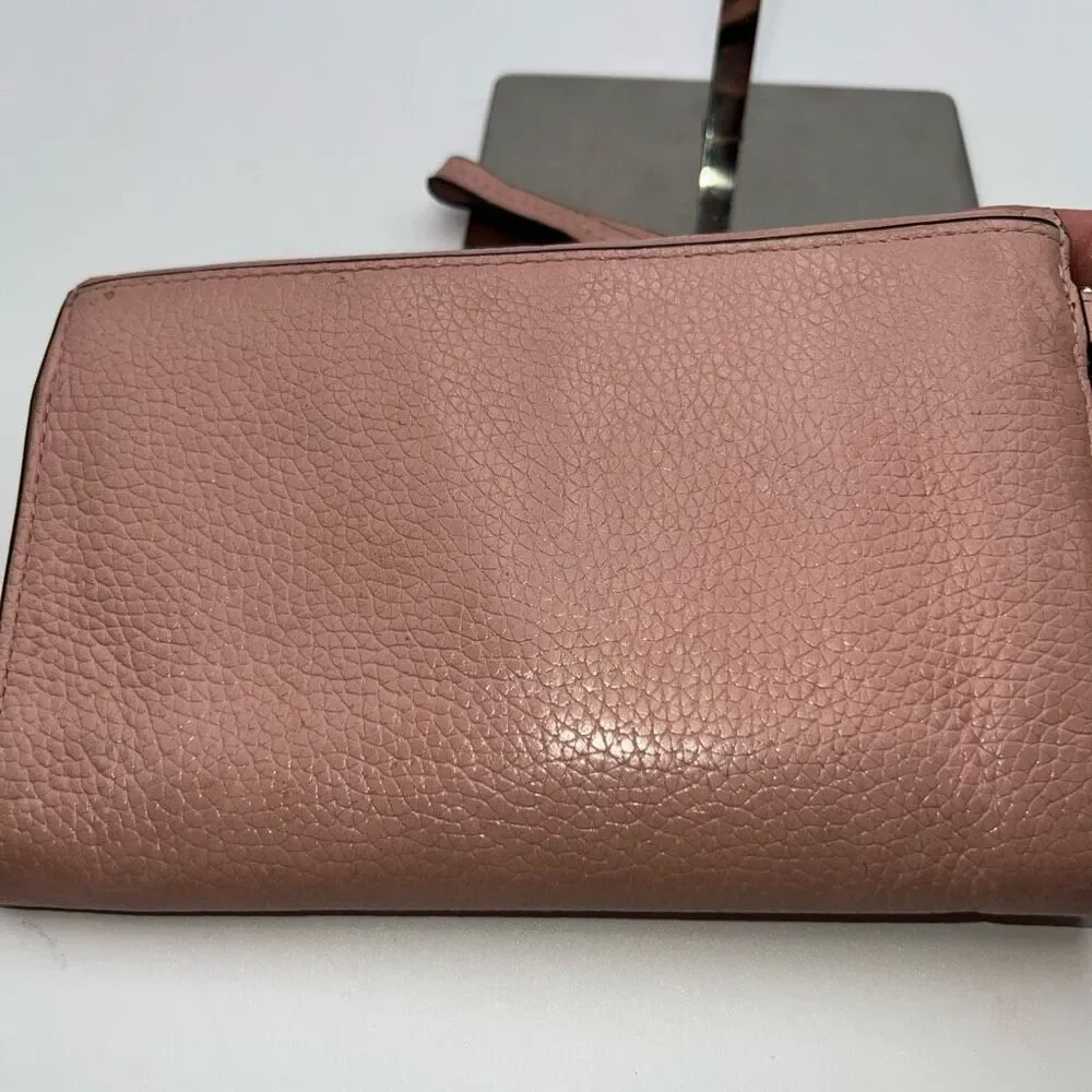 Michael Kors Long Wallet/Phone Holder Wristlet in Blush Soft Leather
